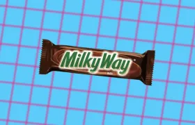 Milky Way candy bar in brown wrapper with green logo