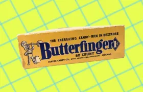 Vintage Butterfinger 60-count penny candy box from Curtiss Candy Company