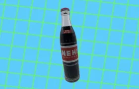 Vintage Nehi soda bottle with red and white paper label