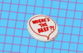 Vintage Wendy's Where's the Beef pinback button from 1984