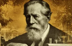 Henri Nestle portrait, bearded man in sepia with laboratory glassware