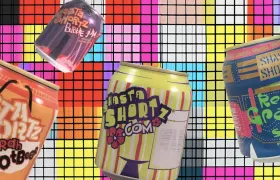 Four Shasta Shortz soda cans including Bubble Gum and Root Beer