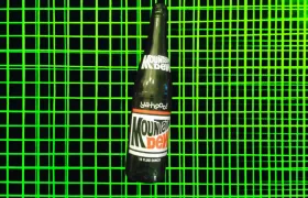 Vintage Mountain Dew glass bottle with "ya-hooo!" label