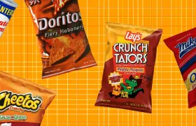 Vintage discontinued chip bags including Doritos, Crunch Tators and Cheetos