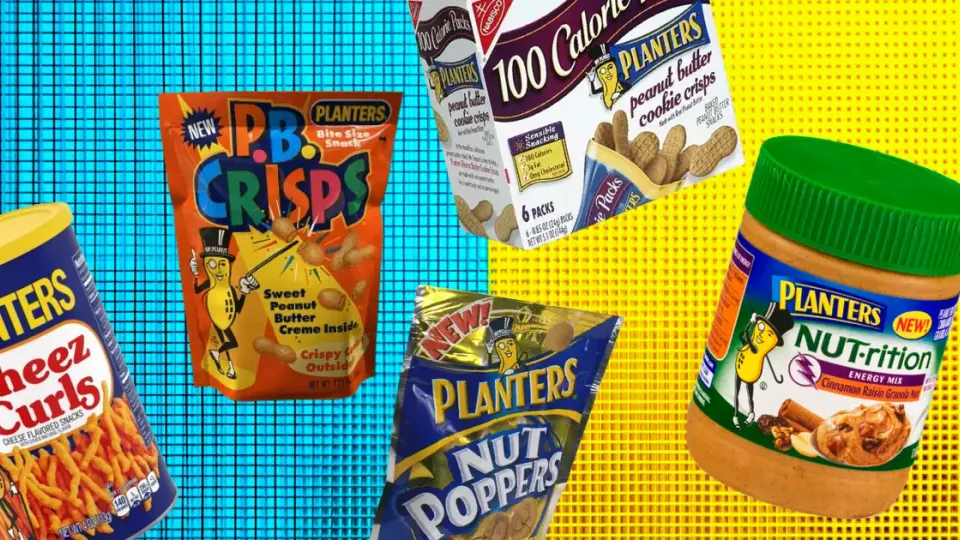 Discontinued Planters snacks including P.B. Crisps, Cheez Curls and Nut Poppers