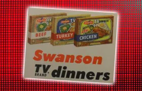 Vintage Swanson TV Dinner boxes for beef, turkey and chicken