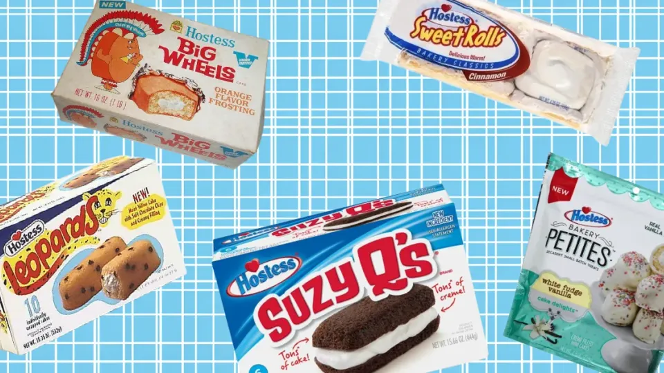 Vintage Hostess snack boxes including Big Wheels, Leopards and Suzy Q's