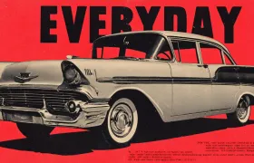 Vintage 1950s sedan car ad with the headline EVERYDAY