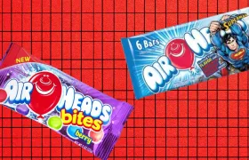 Airheads Bites berry pouch and Superman six-bar Airheads candy pack