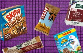 Discontinued granola bar boxes from Skippy, CLIF, Kashi and Quaker