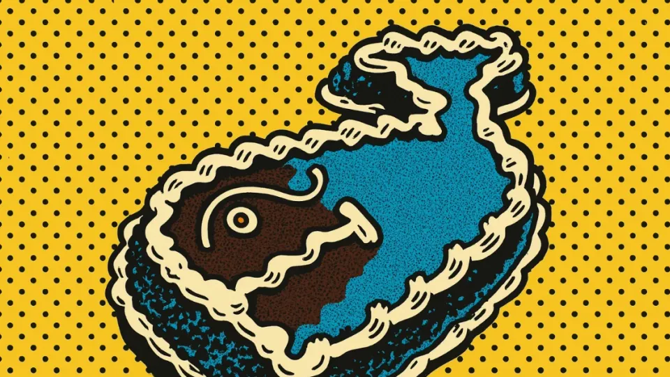 Fudgie the Whale Carvel ice cream cake pop art illustration